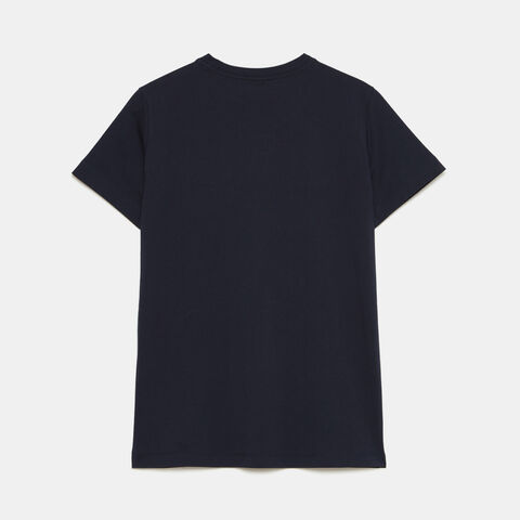 Camiseta De Cuello Redondo De Mujer, Azul Camiseta De Cuello Redondo De Mujer, Azul